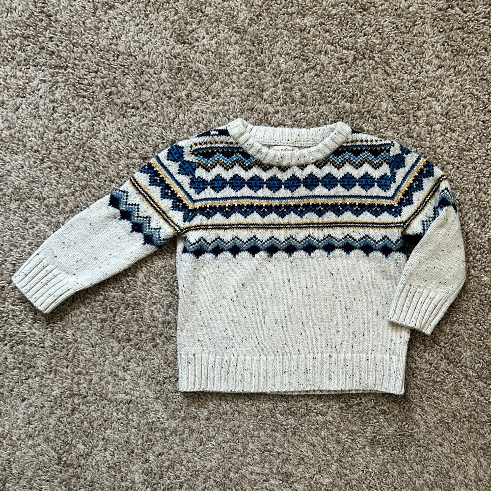 Cat Jack I‎ Boys Fair Isle Knit Sweater I Size 18M I Speckled Pullover